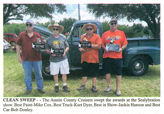 Sealybration Car Show Winners Austin County Cruisers